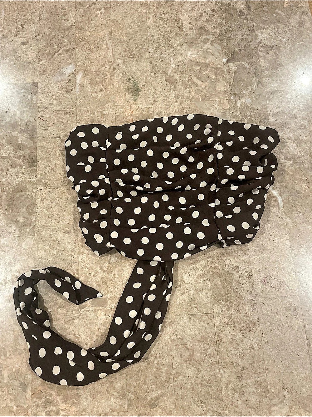Express Polka Dot Top in Brown & White Size Medium Baddie concertcore streetwear